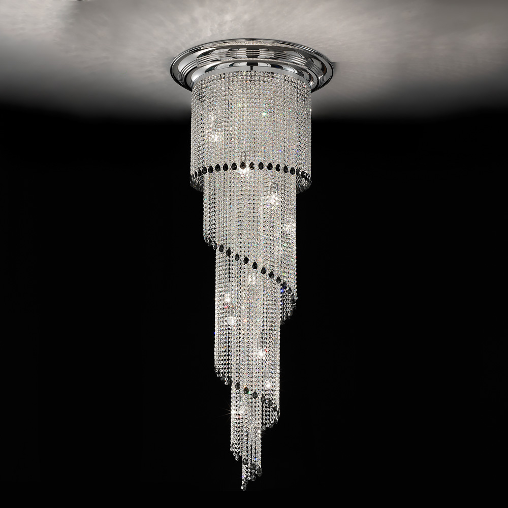 Art Deco Style Vertical Crystal Chandelier