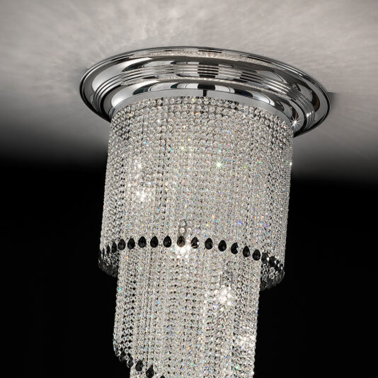 Art Deco Style Vertical Swarovski Crystal Chandelier