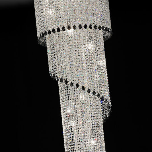 Art Deco Style Vertical Swarovski Crystal Chandelier