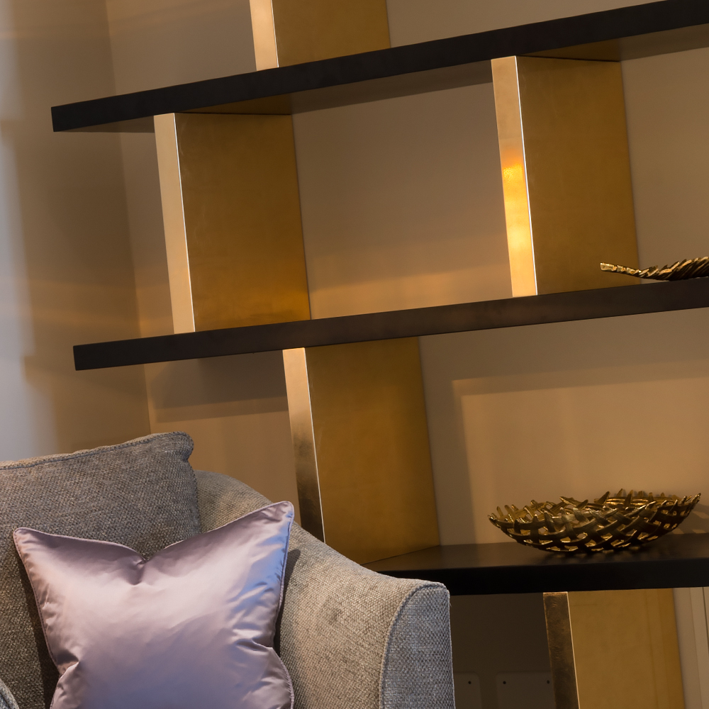 Bespoke Luxury Gold Leaf Display Shelves