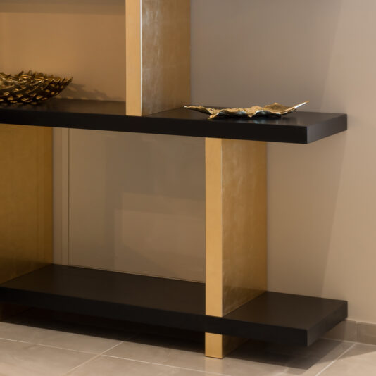 Bespoke Luxury Gold Leaf Display Shelves Bespoke Luxury Gold Leaf Shelves