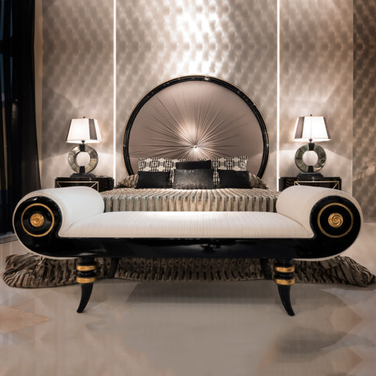 Black And Gold Neoclassical Bench