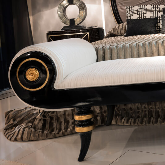 Black And Gold Neo Classical Bench