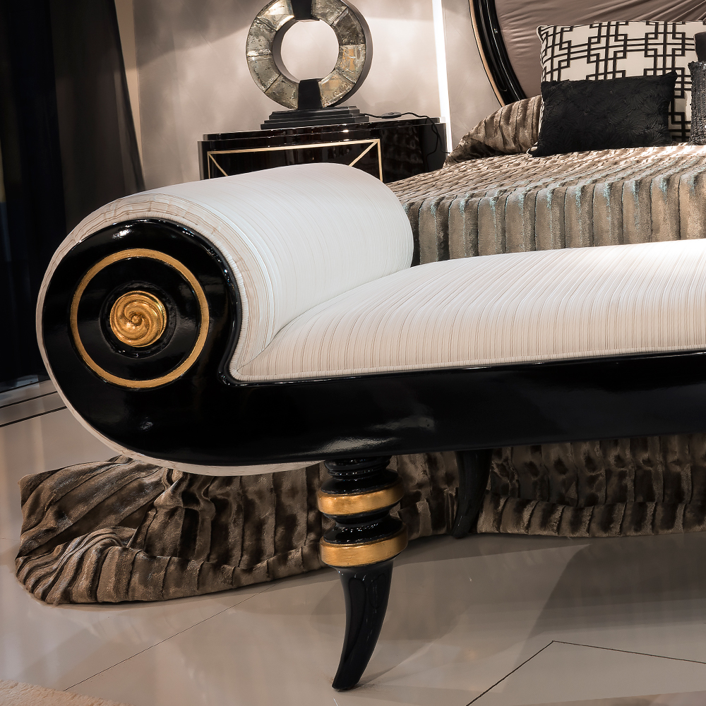 Black And Gold Neoclassical Bench
