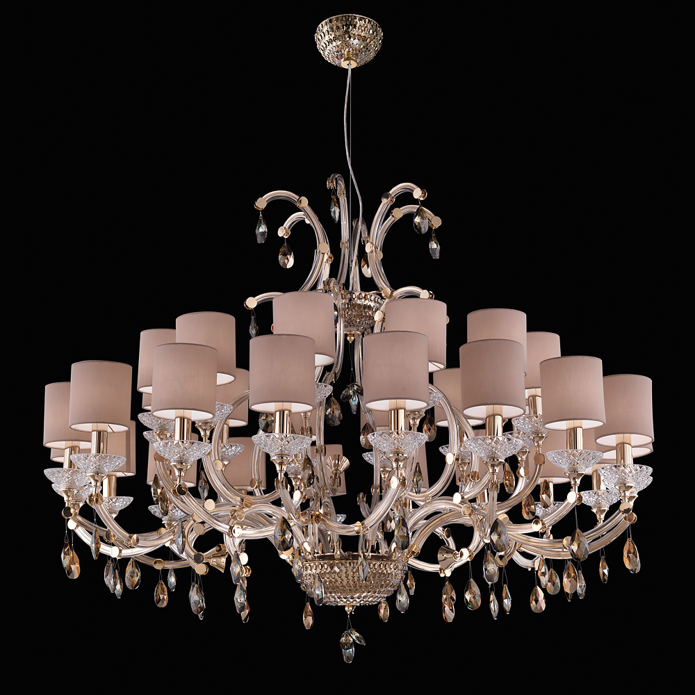 Large Exclusive Gold Plated Crystal Chandelier
