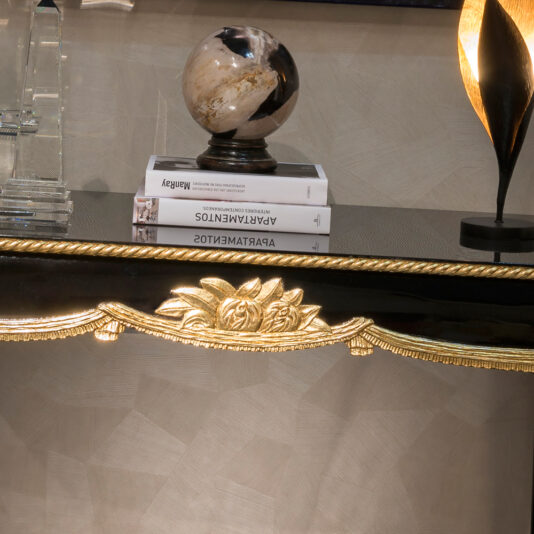 Art Deco 1920’s Style Designer Sue et Mare Classic Black Lacquered Console Table