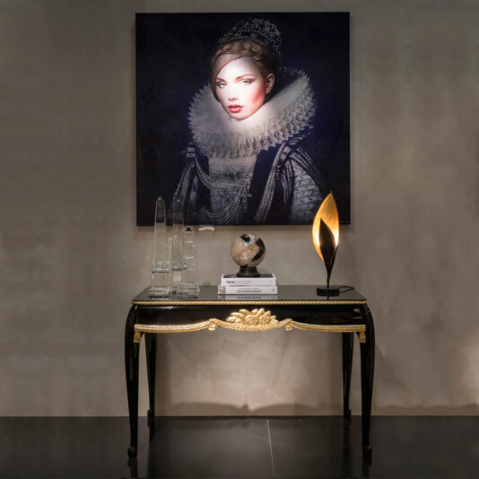 Art Deco 1920’s Style Designer Sue et Mare Classic Black Lacquered Console Table