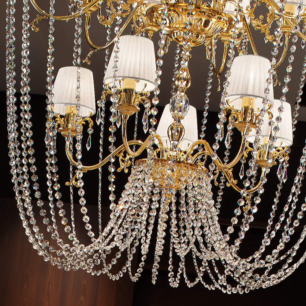 Classic Crystal Chain Gold Chandelier