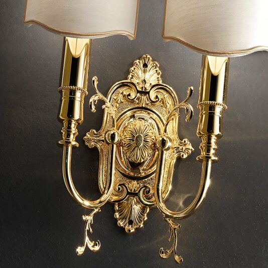 Classic Half Shade Double Wall Light