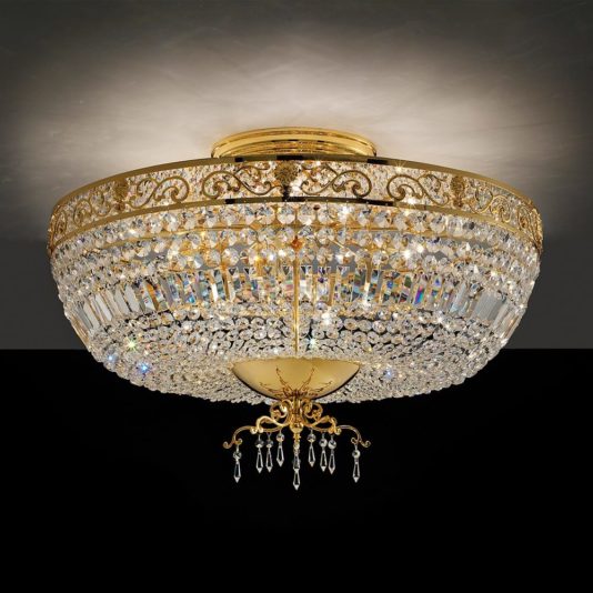 Classic Italian Designer Gold Plated Ceiling Light