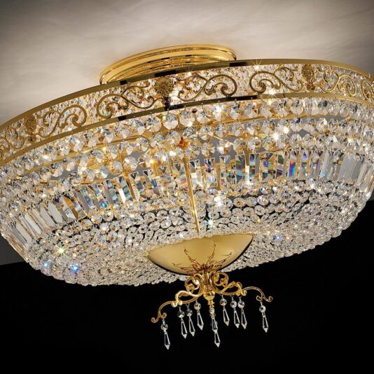 Classic Italian Designer Gold Plated Ceiling Light Classic Italian Designer Gold Plated Ceiling Light