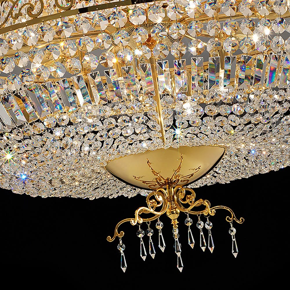 Classic Italian Designer Gold Plated Ceiling Light