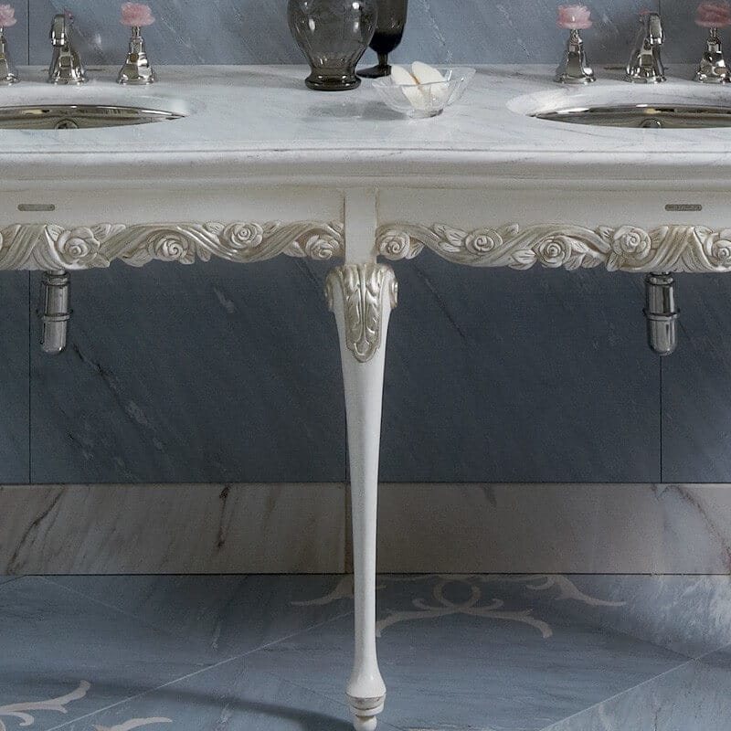 Classic Italian Marble Topped Double Bathroom Basin