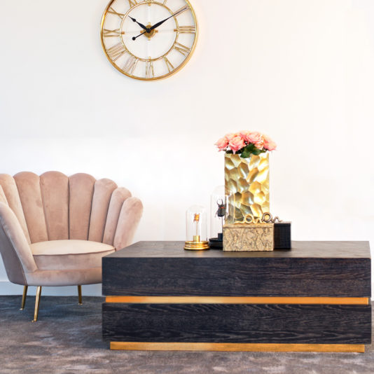 Contemporary Black And Gold Coffee Table