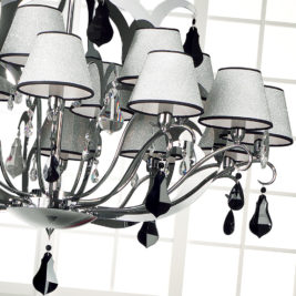 Contemporary Black And White Chrome Chandelier