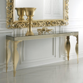 Contemporary Bronze Mirrored Venetian Console Table