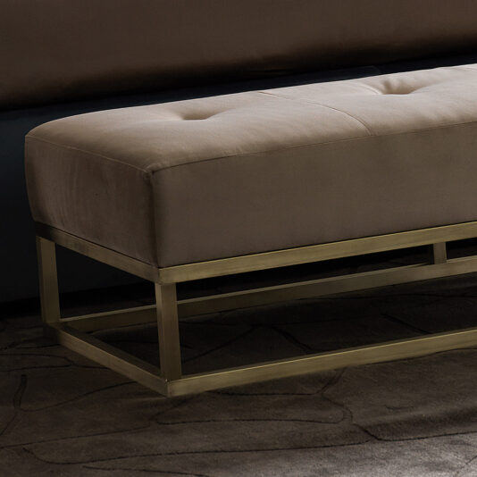 Contemporary Designer Italian Button Upholstered Bench Contemporary Designer Italian Button Upholstered Bench
