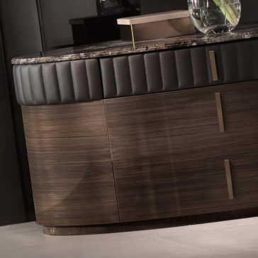 Designer Italian Walnut Veneered Oval Chest Of Drawers Designer Italian Walnut Veneered Oval Chest Of Drawers