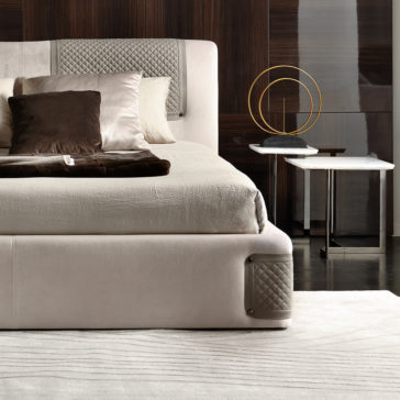 Modern Designer Marble Italian Bedside Table Nest Contemporary Designer Luxury Italian Upholstered Bed