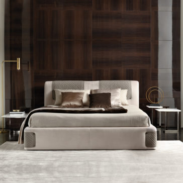 Modern Designer Marble Italian Bedside Table Nest New Arrivals, Contemporary Designer Luxury Italian Upholstered Bed