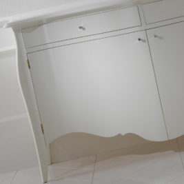 Contemporary Designer White Lacquered Sideboard