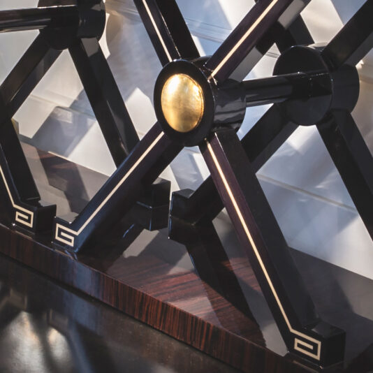 Contemporary Ebony Criss Cross Design Console Table Contemporary Ebony Console Table