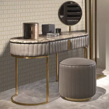 Contemporary Italian Designer Leather Upholstered Dressing Table Contemporary Italian Designer Leather Upholstered Dressing Table