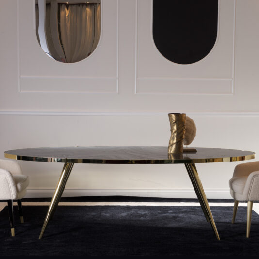 Contemporary Italian Designer Marble Oval Dining Table Contemporary Italian Designer Marble Oval Dining Table