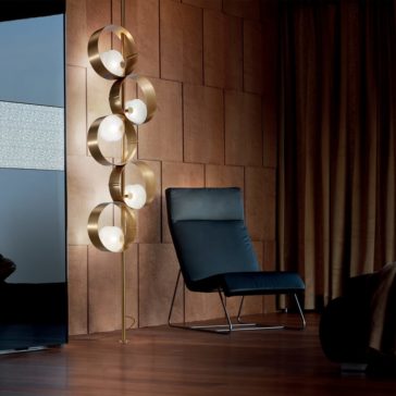 Contemporary Italian Gold Floor Light Fixture