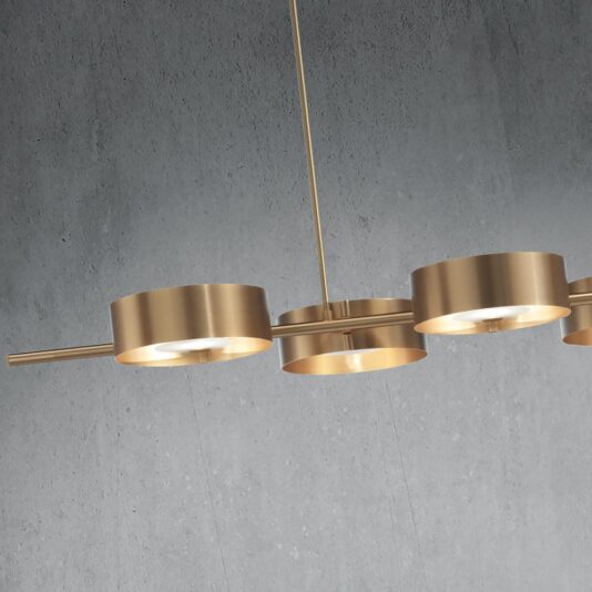 Contemporary Italian Gold-Plated Suspension Light