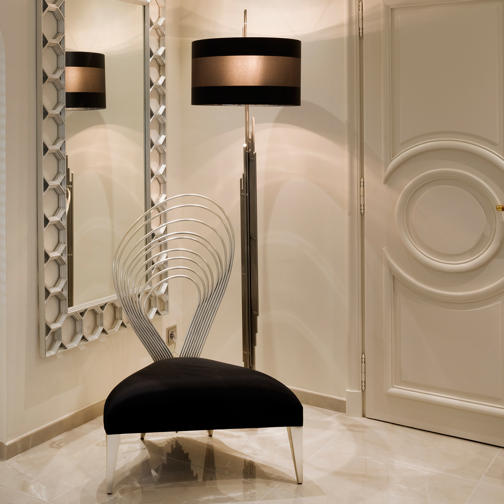 Contemporary Italian Silver Floor Lamp