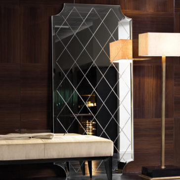 Contemporary Large Floor Standing Engraved Mirror Contemporary Large Floor Standing Engraved Mirror