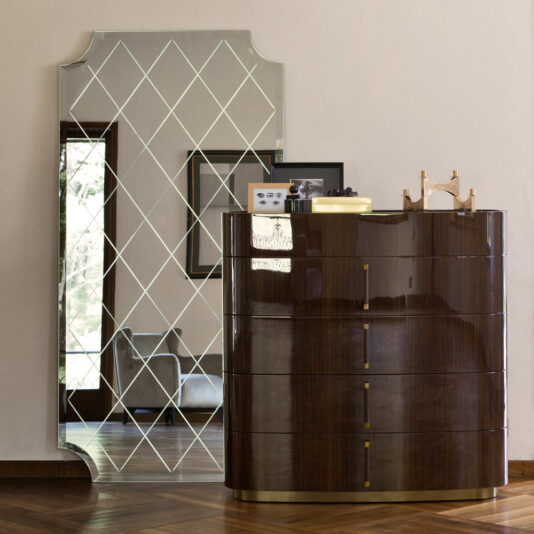 Contemporary Large Floor Standing Engraved Mirror