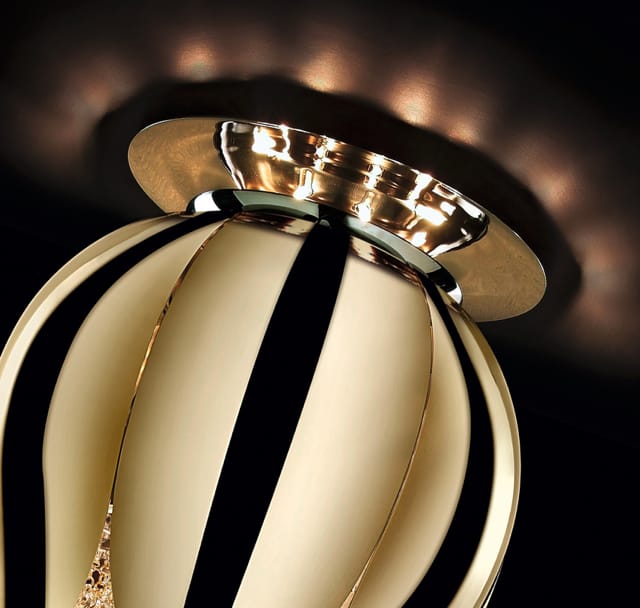 Contemporary Luxury Gold Plated Crystal Ceiling Light