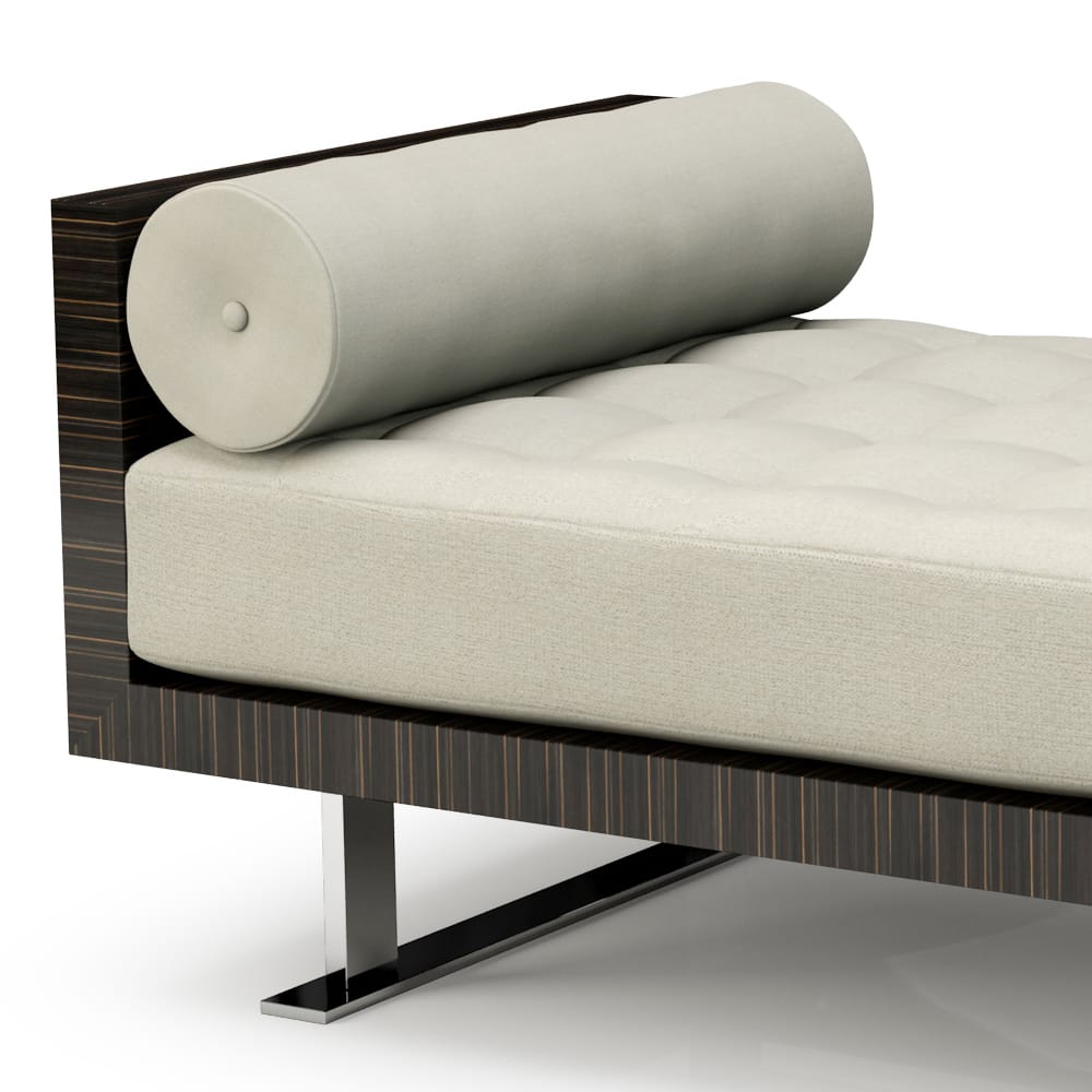 Contemporary Upholstered Ebony Chaise Longue