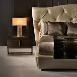Contemporary Walnut Veneered Designer Italian Bedside Cabinet