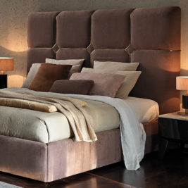 Designer Italian Nubuck Leather Upholstered Luxury Bed