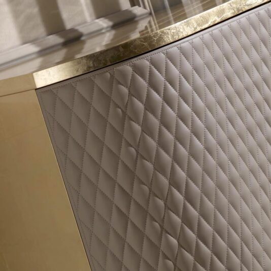 Designer Italian Quilted Leather Sideboard Buffet Designer Italian Quilted Leather Sideboard Buffet