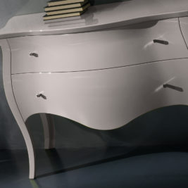 Designer Italian White Lacquered Chest Of Drawers