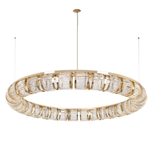 Designer Swarovski Crystal 24 Carat Gold Plated Circular Chandelier