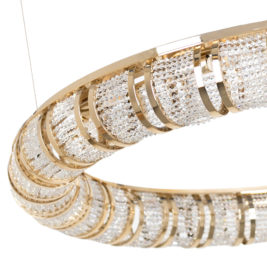 Designer Crystal 24 Carat Gold Plated Circular Chandelier