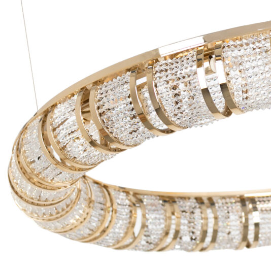 Designer Swarovski Crystal 24 Carat Gold Plated Circular Chandelier