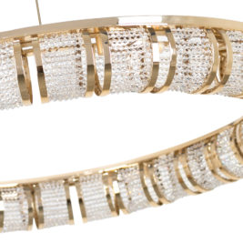 Designer Crystal 24 Carat Gold Plated Circular Chandelier