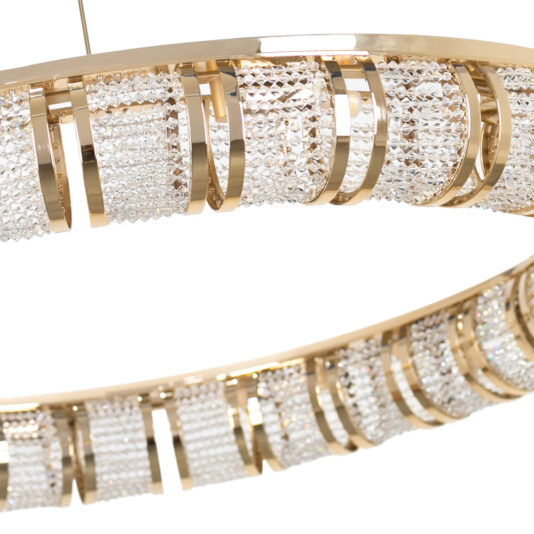 Designer Swarovski Crystal 24 Carat Gold Plated Circular Chandelier