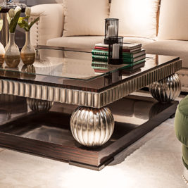 Ebony And Silver Square Coffee Table