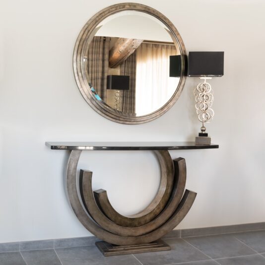 Exclusive Large Round Wall Mirror Exclusive Contemporary Vintage Silver Console Table