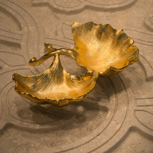 Exclusive Gold Enamelled Leaf Dish