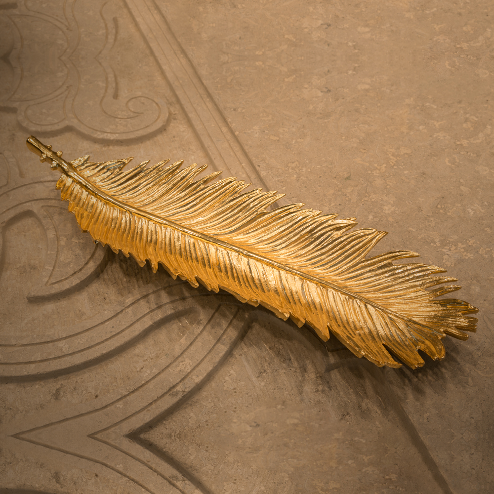Exclusive Gold Enamelled Palm Leaf Tray