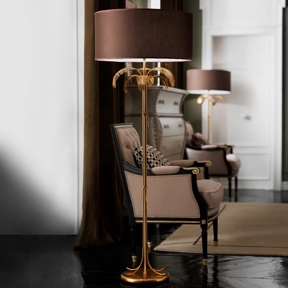 Exclusive Gold Leaf Italian Floor Lamp