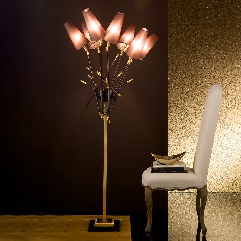 Exclusive Italian Bronze Lacquered Floor Lamp